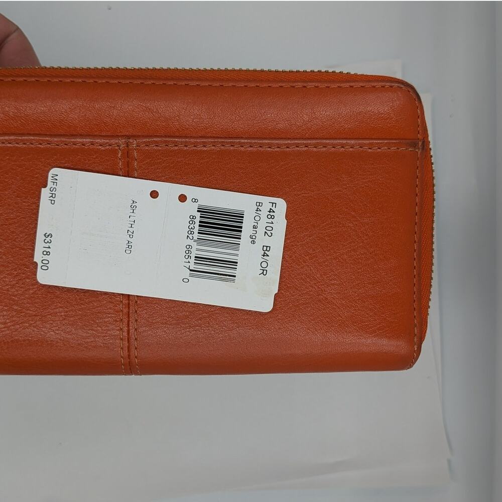 Coach Ashley Vintage Wallet Coral Orange Leather Zip Around Organizer Y2K - Picture 16 of 16